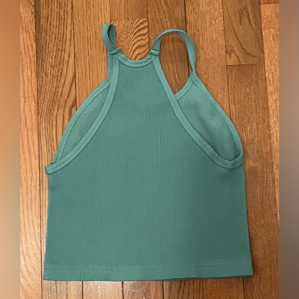 NEW Free People Happiness Runs Crop Tank Deep Balsam Green M/L $30 - Picture 4 of 6